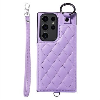 Kortpose 009 til Samsung Galaxy S23 Ultra Etui Læder+TPU Telefon Cover med Støtteben