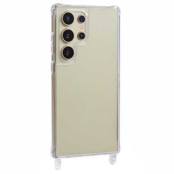 Til Samsung Galaxy S23 Ultra Etui PC+TPU 1,5mm Gennemsigtigt Telefoncover med Hul til Håndledsrem