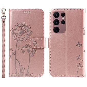 Til Samsung Galaxy S23 Ultra Læder Etui Wallet Telefon Cover Mælkebøtte Prægning