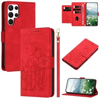 Til Samsung Galaxy S23 Ultra Etui Tulip Læder Telefon Cover med 5 Kortlommer Pung