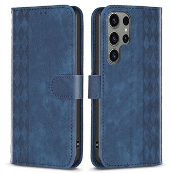 Telefoncover til Samsung Galaxy S23 Ultra Anti-fald prægningsmønster Stand Folio Flip Case med pung