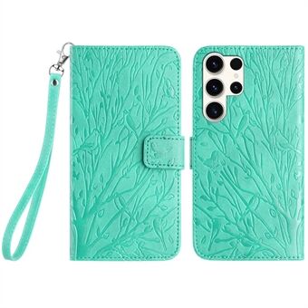 For Samsung Galaxy S23 Ultra Læder Etui Anti-rids Wallet Stand Telefon Cover