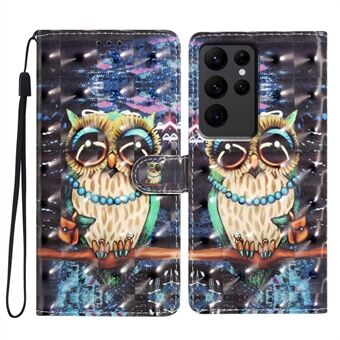 Til Samsung Galaxy S23 Ultra Case Wallet 3D Mønster PU Læder Flip Telefoncover