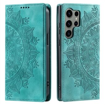 Til Samsung Galaxy S23 Ultra-etui i læder, anti-ridse smartphone-cover med sammenfoldeligt stativ