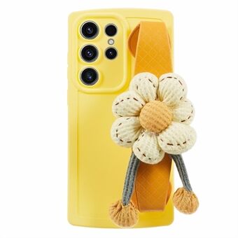 JTW-serien til Samsung Galaxy S23 Ultra blød TPU-etui Blomster- håndledsrem Telefonetui