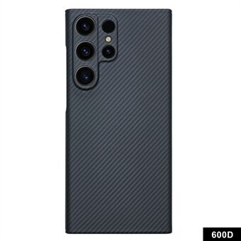 Til Samsung Galaxy S23 Ultra etui sort 600D Fin Stribet Aramid Fiber Anti-ridse Cover (Præcis linseudskæring)