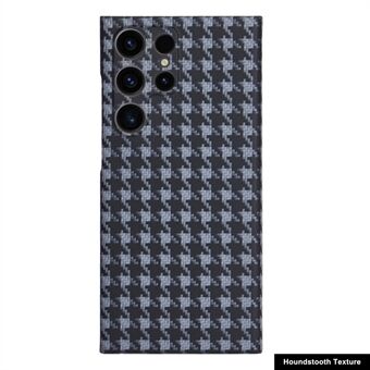 Til Samsung Galaxy S23 Ultra Aramid Fiber Telefonetui Houndstooth Tekstur Anti-drop Telefoncover