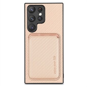 Til Samsung Galaxy S23 Ultra-etui i læder+PC+TPU med aftagelig kortholder