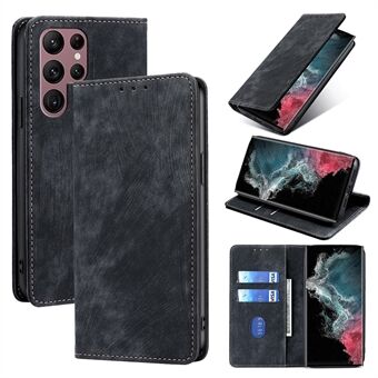 Til Samsung Galaxy S23 Ultra Wallet Telefon Etui RFID Blokering Anti-Slip PU Læder Flip Cover