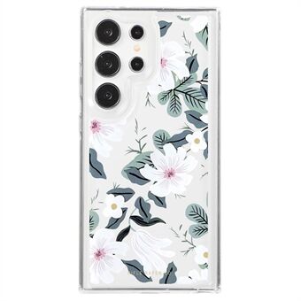 Til Samsung Galaxy S23 Ultra Klar Taske TPU Airbag Beskyttelsescover med Blomstermønster