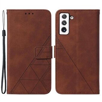 YB Imprinting Series-1 til Samsung Galaxy S23 Business Imprinted Lines PU-læder telefoncover Flip Stand Wallet Case med håndstrop