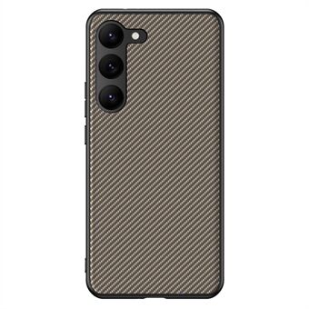 Til Samsung Galaxy S23 Carbon Fiber Texture Protective Phone Case PU læderbelagt pc Ultra tyndt anti-drop telefoncover