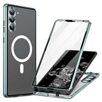 PC metal-hærdet glas-cover til Samsung Galaxy S23 Matte-telefoncover med linsecover/lås