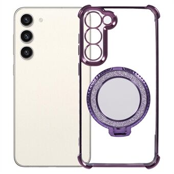 Til Samsung Galaxy S23 Case Spejl Kickstand TPU Telefoncover Side Heart Mønster