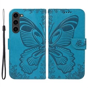 Til Samsung Galaxy S23-etui Fjeder-imprint Stødsikkert Læder Pengepunge Telefonskal