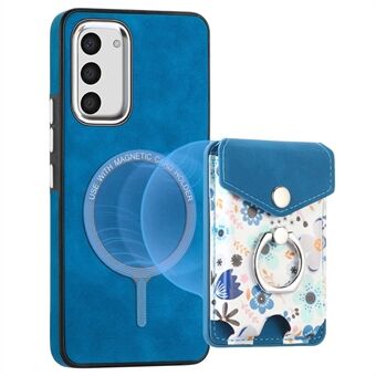 E3 For Samsung Galaxy S23 Magnetisk Etui Blomster Kortholder Læder+TPU Telefon Cover