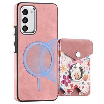 E3 Til Samsung Galaxy S23 Magnetisk Etui Blomster Kortholder Læder+TPU Telefoncover