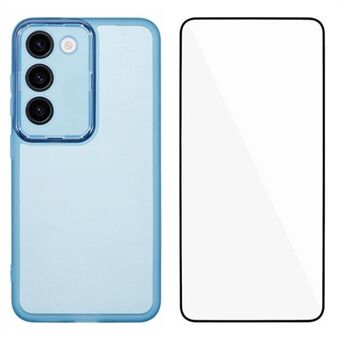 WANLONFENG DKSM-serien til Samsung Galaxy S23 TPU-etui elektropletteret ramme telefoncover med hærdet glas