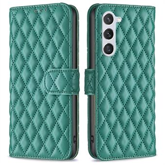 BINFEN COLOR BF Style-14 til Samsung Galaxy S23 påtrykt Rhombus mønster PU læder telefon etui Magnetisk lukning Flip Stand Pung Cover