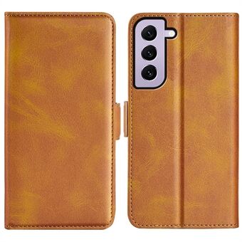 Til Samsung Galaxy S23 Stand Pung Mobiltelefon Cover Calf Texture PU Læder Dual Magnetic Clasp Telefonetui