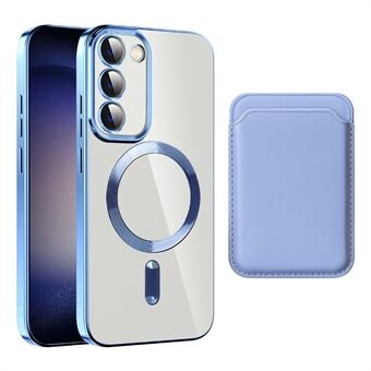 Til Samsung Galaxy S23 TPU + PC Clear Phone Case Magnetisk telefoncover med kortholder