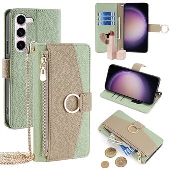 Til Samsung Galaxy S23 Wallet Case PU Læder Crossbody Telefon Taske med Spejl Design