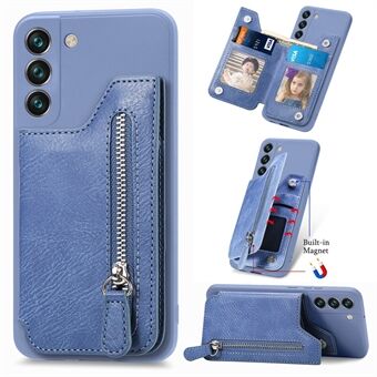 Til Samsung Galaxy S23 Stander Etui med Lynlås Magnetisk Lukning Telefoncover med Kortholdere