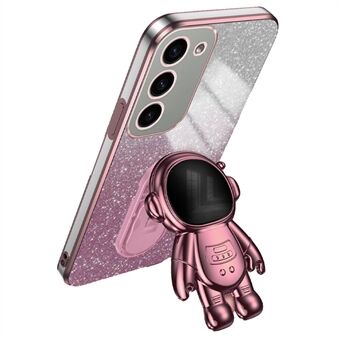 Til Samsung Galaxy S23 Etui PC+TPU Astronaut Kickstand Elektroplating Telefon Cover