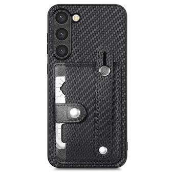 C1-01 Til Samsung Galaxy S23 Etui med Kortholdere Karbonfiber tekstur Mobilcover