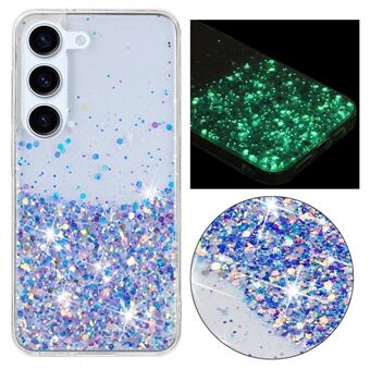 Til Samsung Galaxy S23 Luminous Case Epoxy Glitter Sparkle TPU Telefondeksel