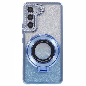 Til Samsung Galaxy S23-etui med gradient rhinestone dekoration, TPU-telefoncover med kickstand.