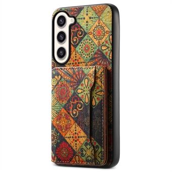 Til Samsung Galaxy S23+ Case Blomstret mønster Kortholder Stativ Hybrid Telefon Skal