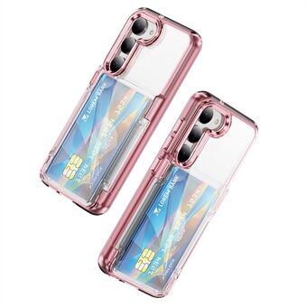 Til Samsung Galaxy S23+ Cover Transparent Bag TPU + Akryl Telefon Cover Kortholder Støtteben