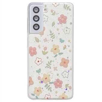 Til Samsung Galaxy S23+ Etui Blomstermønster TPU Glitter Telefoncover