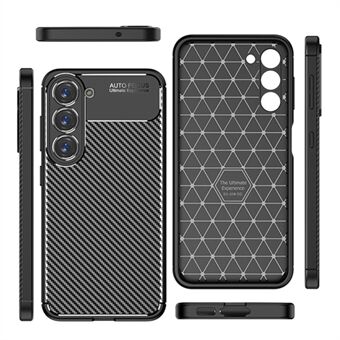 Til Samsung Galaxy S23+ Carbon Fiber Texture Fleksibelt TPU-telefoncover Drop-sikkert bagcover