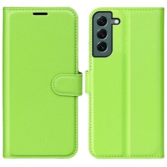 Til Samsung Galaxy S23+ Fuld beskyttelse Case Flip Stand Wallet Anti-ridse Litchi Texture PU læder telefoncover