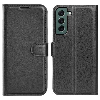 Til Samsung Galaxy S23+ Fuld beskyttelse Case Flip Stand Wallet Anti-ridse Litchi Texture PU læder telefoncover