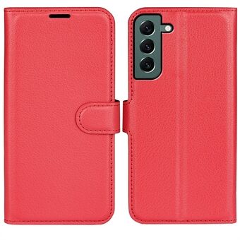 Til Samsung Galaxy S23+ Fuld beskyttelse Case Flip Stand Wallet Anti-ridse Litchi Texture PU læder telefoncover