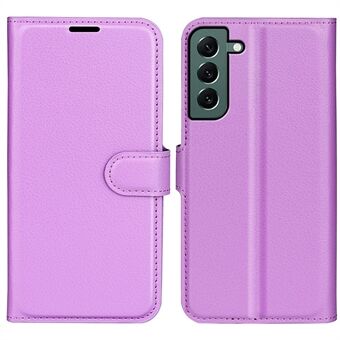 Til Samsung Galaxy S23+ Fuld beskyttelse Case Flip Stand Wallet Anti-ridse Litchi Texture PU læder telefoncover