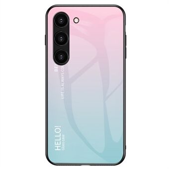 Til Samsung Galaxy S23+ Gradient Farve Stødsikker telefontaske Hærdet glas Hård PC Blød TPU Anti-drop Hybrid Cover