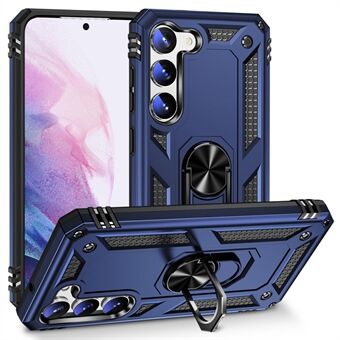 Til Samsung Galaxy S23+ Faldsikker etui i militærkvalitet Ring Kickstand Design PC + TPU bagcover