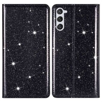 Til Samsung Galaxy S23+ Glitter Pailletter Foldbart Stand Telefon Etui PU Læder Kortholder Anti-drop Cover