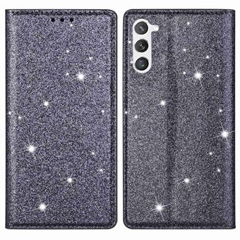 Til Samsung Galaxy S23+ Glitter Pailletter Foldbart Stand Telefon Etui PU Læder Kortholder Anti-drop Cover