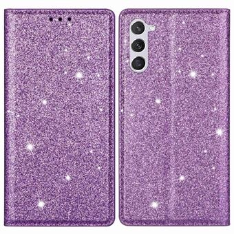 Til Samsung Galaxy S23+ Glitter Pailletter Foldbart Stand Telefon Etui PU Læder Kortholder Anti-drop Cover