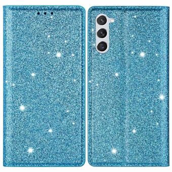 Til Samsung Galaxy S23+ Glitter Pailletter Foldbart Stand Telefon Etui PU Læder Kortholder Anti-drop Cover