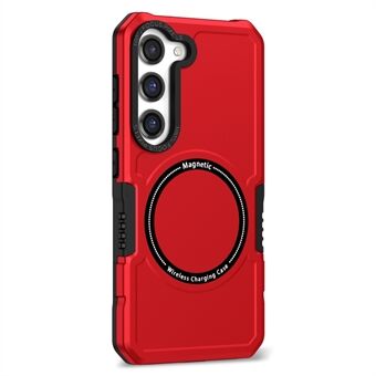 Til Samsung Galaxy S23+ kameralinseramme design telefoncover Magnetisk trådløs opladning pc + TPU stødsikker etui