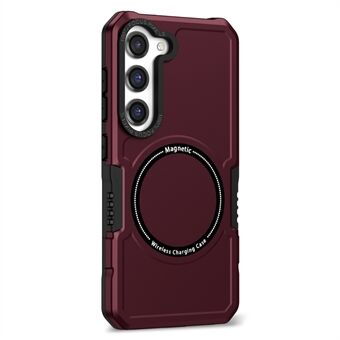 Til Samsung Galaxy S23+ kameralinseramme design telefoncover Magnetisk trådløs opladning pc + TPU stødsikker etui