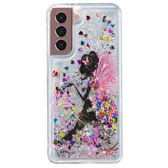 Til Samsung Galaxy S23+ Glitter Liquid Quicksand TPU telefoncover præget mønster telefoncover