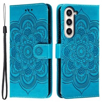 Til Samsung Galaxy S23+ Imprinting Mandala Flower Phone Cover Flip PU Læder Stand Beskyttelsesetui