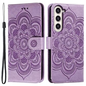 Til Samsung Galaxy S23+ Imprinting Mandala Flower Phone Cover Flip PU Læder Stand Beskyttelsesetui